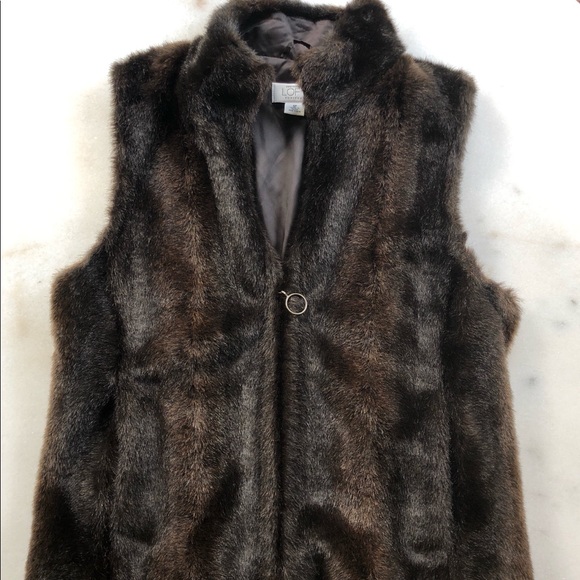 LOFT Other - Ann Taylor Loft Faux Fur Brown Vest